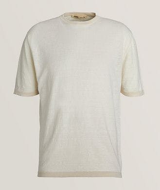 Maurizio Baldassari T-shirt en lin, en soie et en coton à encolure ronde