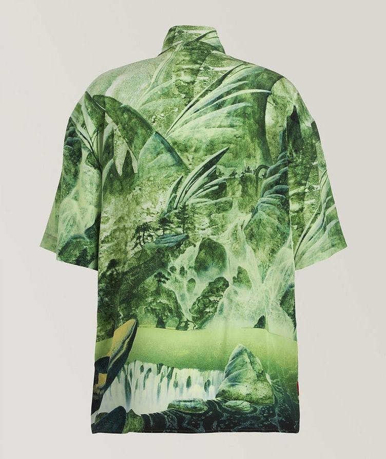 Short Sleeve Silk Dragon Graphic Shirt image 1