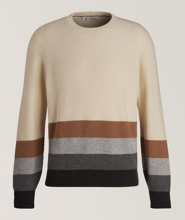 Cashmere Rib Knit Colour Block Sweater image 0