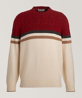 Brunello Cucinelli Pull sectionné en tricot torsadé de cachemire
