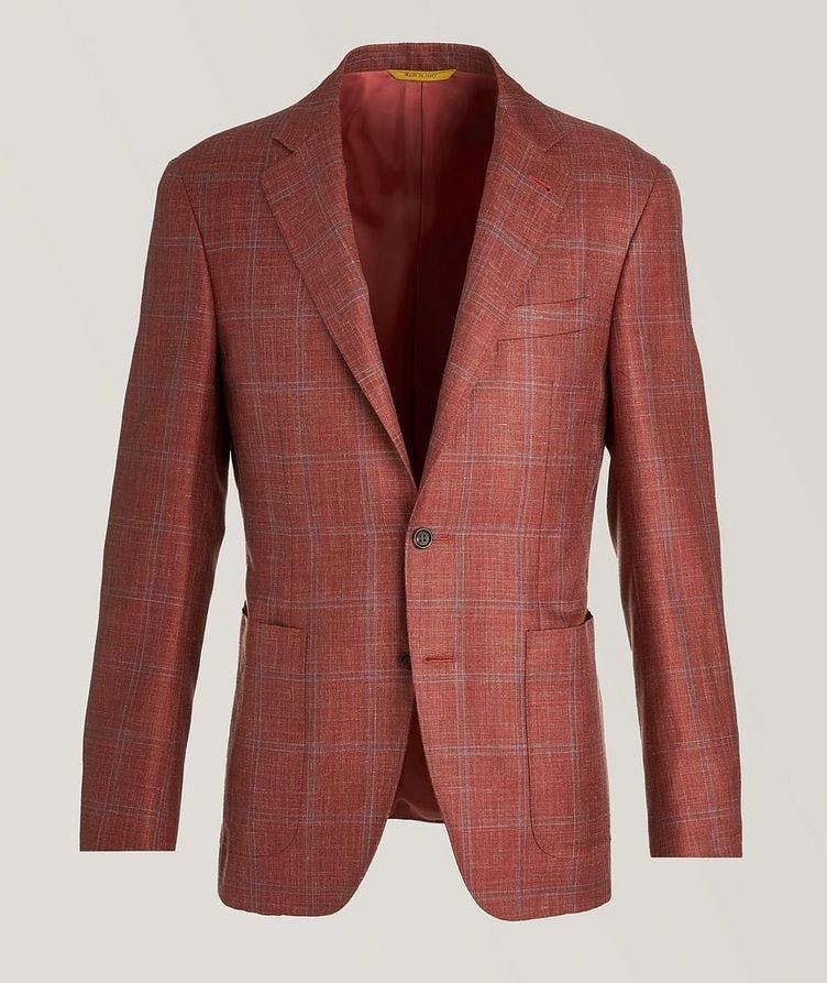 Kei Wool, Silk & Linen Windowpane Sport Jacket image 0