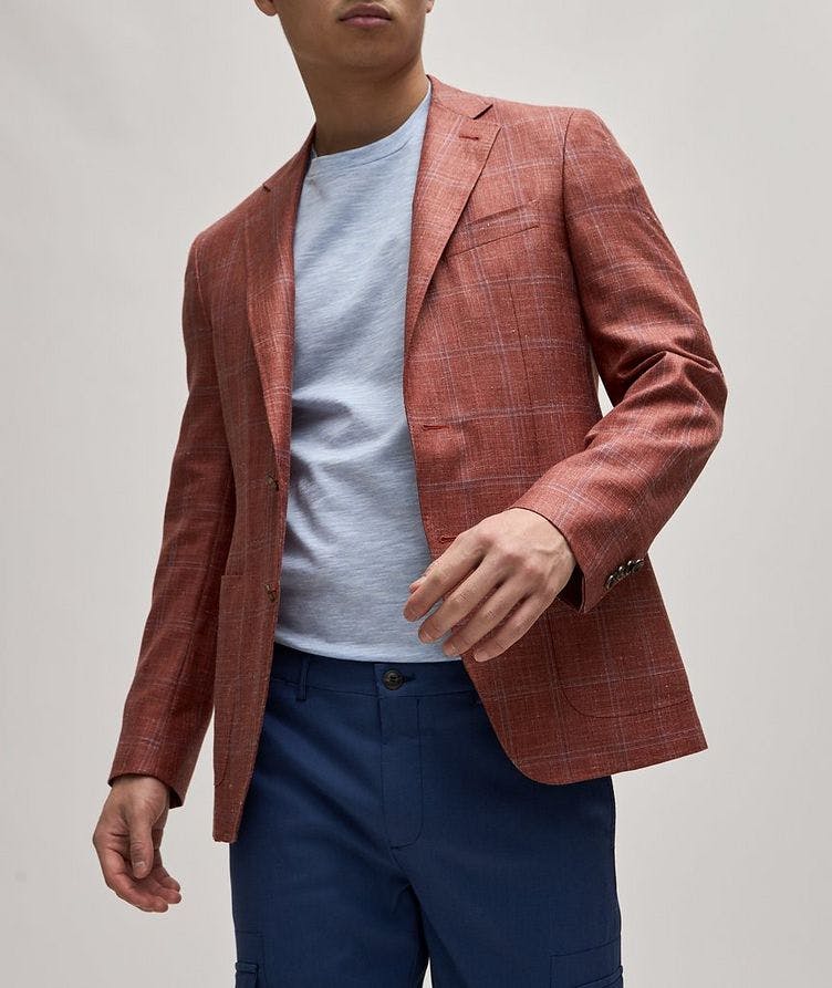 Kei Wool, Silk & Linen Windowpane Sport Jacket image 2